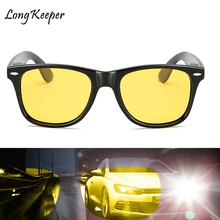 Длинные мужские желтые солнцезащитные очки ночного видения, женские поляризационные очки высокого качества с HD линзами для ночного вождения, предохранительные очки UV400 KP1029