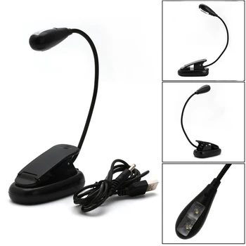 

YAM Flexible Single Arm Clip On Light 2 LED Lamp For Book Reading Tablet Laptop