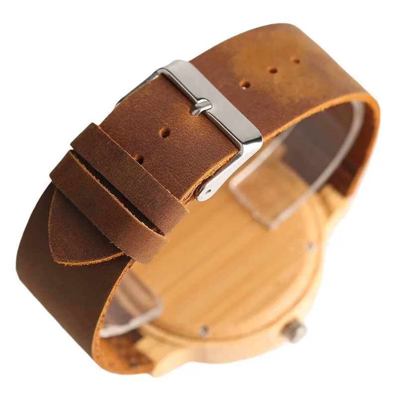 Casual Men Women Nature Wood Wristwatches Simple Bamboo Sliced Pattern Genuine Leather Strap Minimalist Wooden Watch Clock Gifts (29)