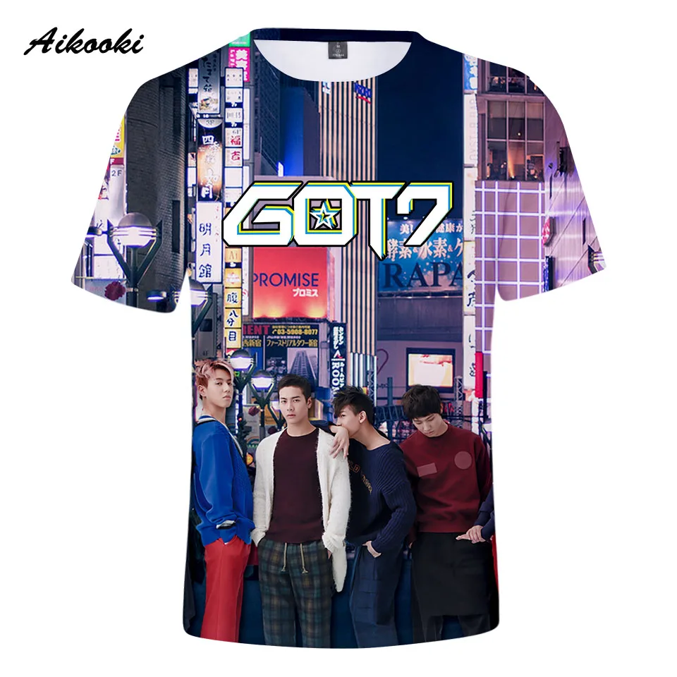New GOT7 3D Print T shirt Mens Summer Kpop 3D T-shirt GOT7 O-neck Short Sleeve Street wear Casual 3D Tops Lady/men Cool Tees