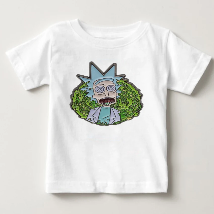Детская футболка для мальчиков и девочек rick and morty, хлопок, футболка, топы, одежда детская летняя футболка с короткими рукавами костюм для малышей