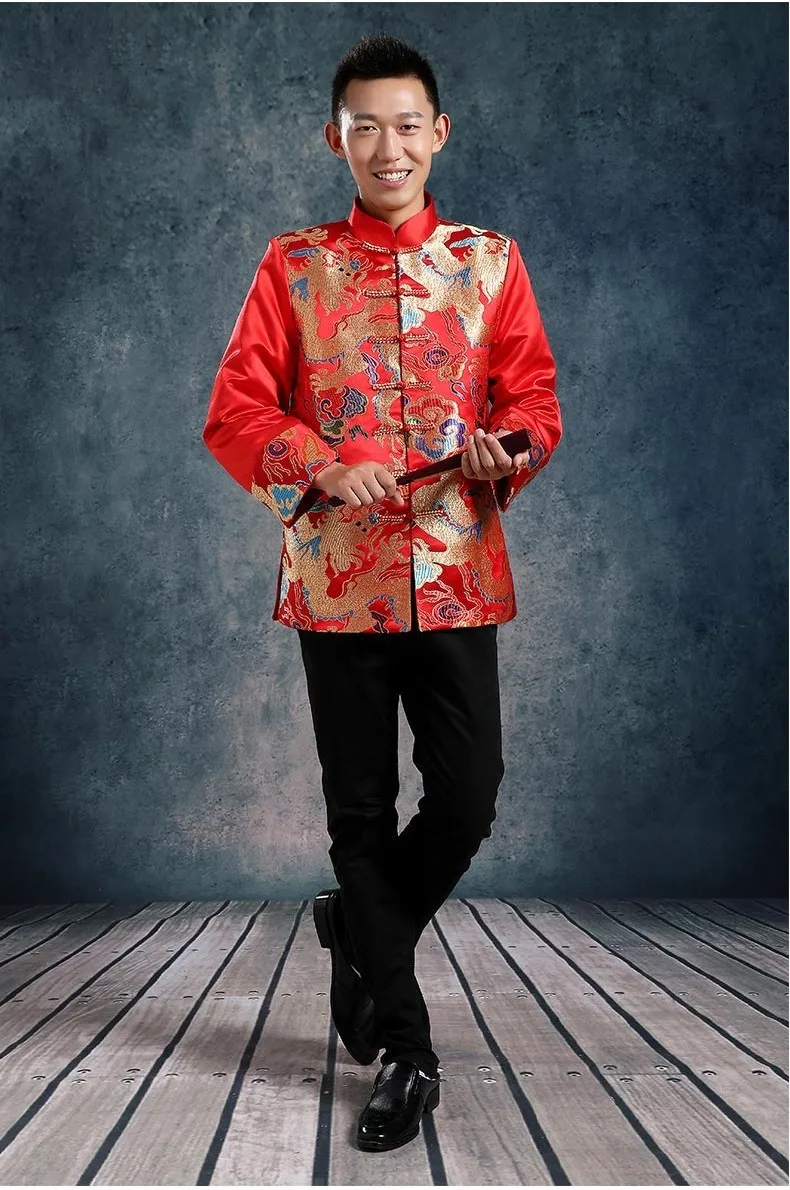 dragon embroidery traditional chinese jacket men chinese traditional men clothing costume ancient chinese clothing