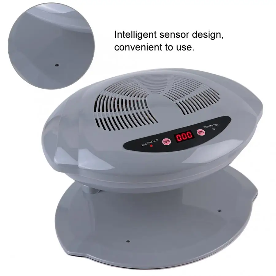 2 in 1 Grey Cool/Warm Air Blow Temperature Sensor Nail Polish Dryer Machine EU Plug 220V Nail Dryer