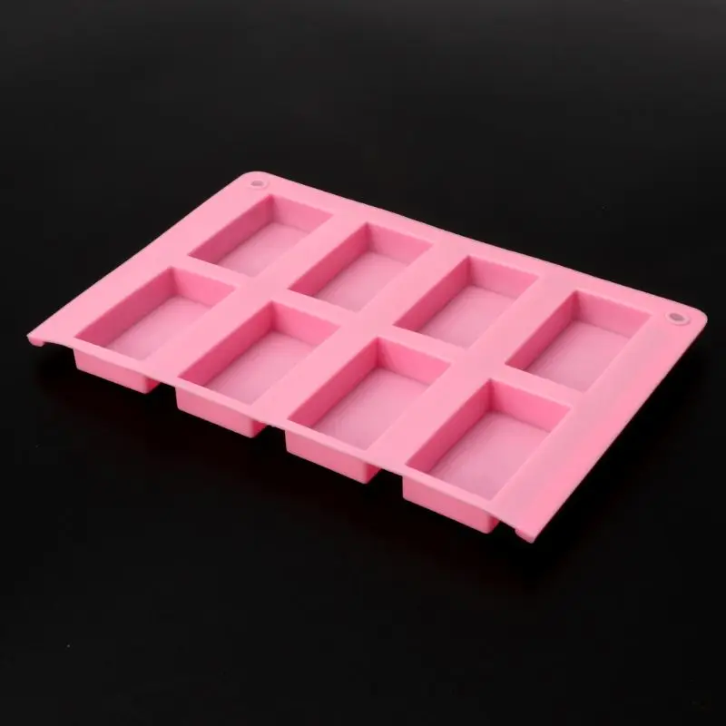 8 полостей Rectangle кубовидной силиконовые формы мыло сухих цветов Смола Плесень DIY Инструменты
