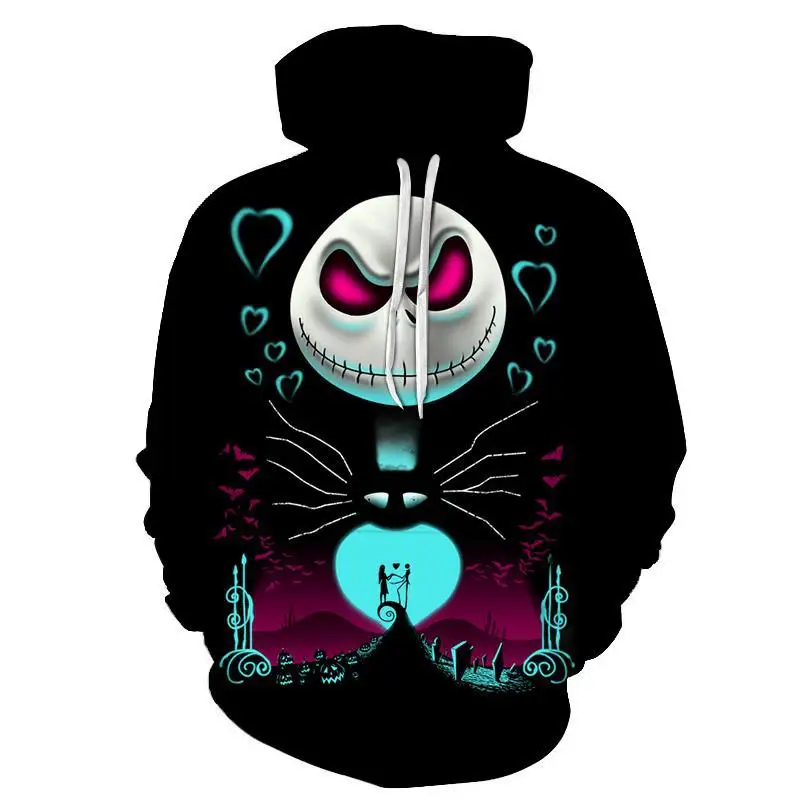 

2019 new fashion Cool sweatshirt Hoodies Men women 3D print Jack Skellington ZIP Up hot Style Streetwear Long sleeve clothing