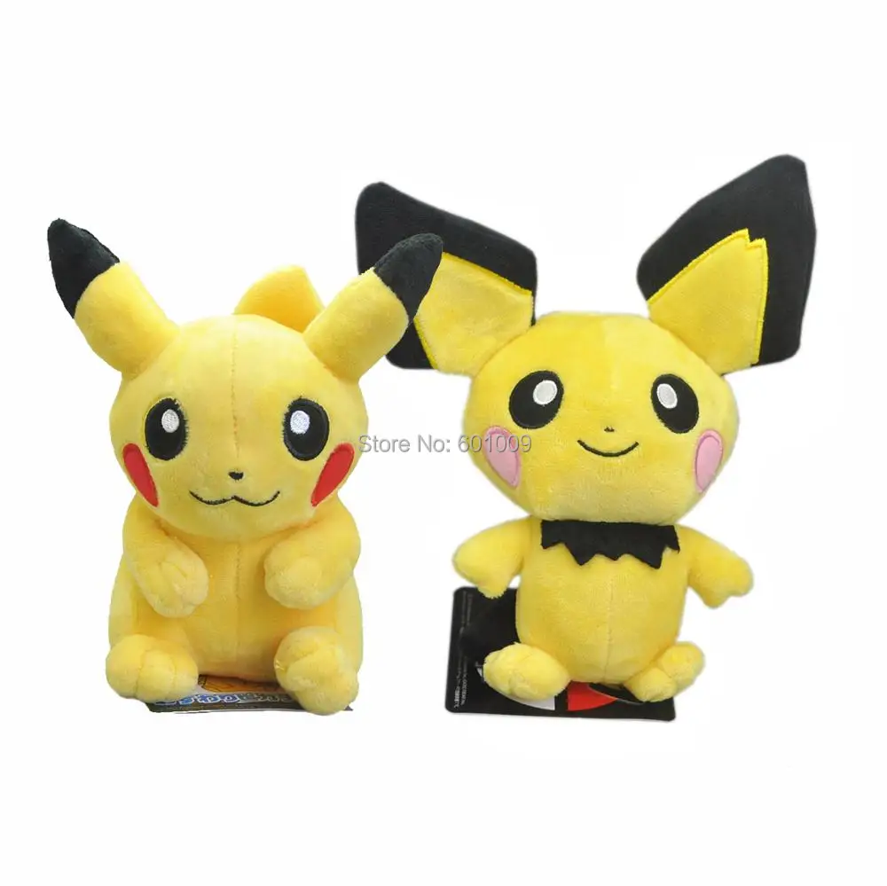 

2Pcs Pichu Pikchu 7-8" Plush Doll For Animal Dolls Soft Kids Gifts Retail
