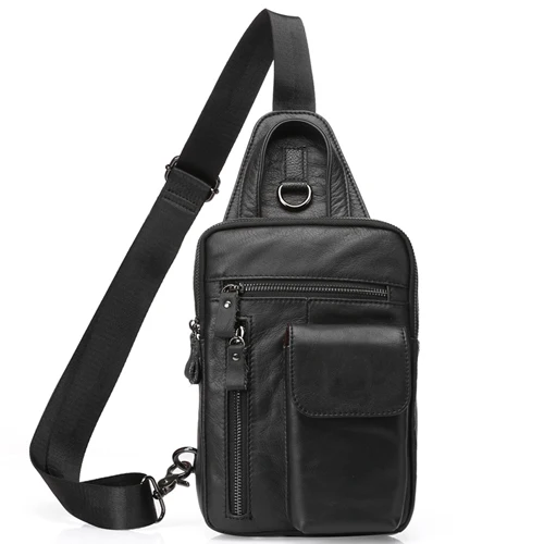 Мужская сумка WESTAL из натуральной кожи на лямках, сумка-мессенджер, мужские сумки на плечо, сумка для путешествий, летняя дизайнерская сумка через плечо - Цвет: 8871A4Black