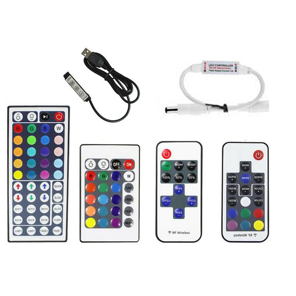 Мини пульт дистанционного управления USB для светодиодных лент SMD 3528 5050 2835 RGB 5 В 12 24