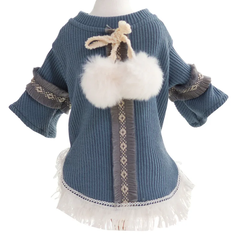 

Winter Dog Dress Cute Small Dog Clothes Sweater Dresses Pet Clothing Costume Apparel Pomeranian Poodle Schnauzer Puppy Skirt