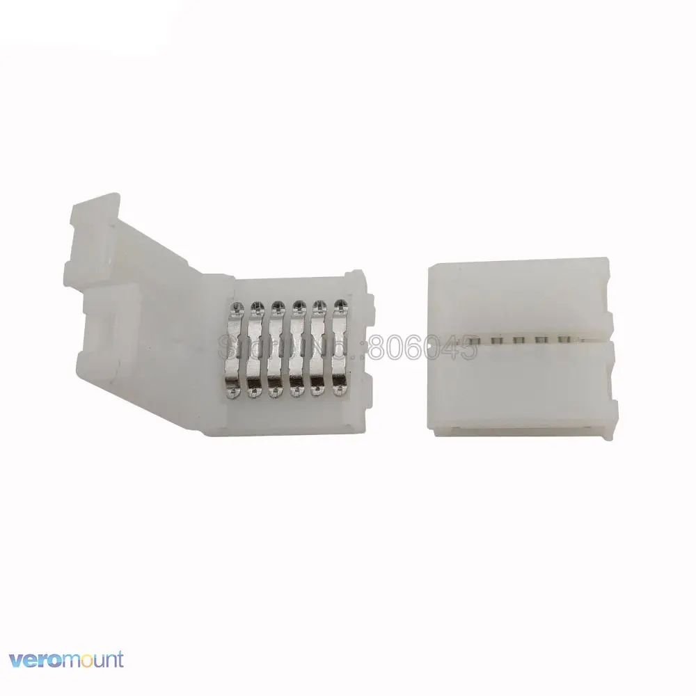 

20pcs 6 Pin 12mm PCB Strip to Strip Solderless FPC Snap Down Clip Board Connector for 12mm Width 6Pin RGB+CCT 5 in 1 LED Strip
