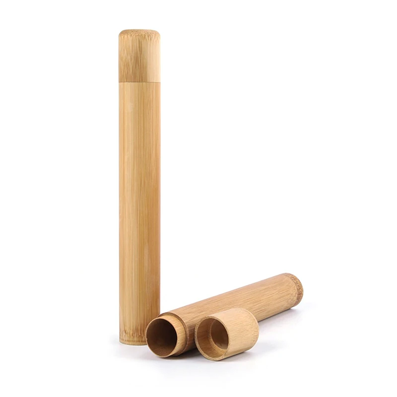 Зубная щетка из натурального бамбука бамбуковая трубка ручной работы экологичный бамбуковый чехол для зубной щетки Дорожный Чехол держатель комплект контейнеров