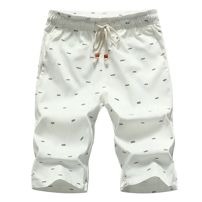 

MJARTORIA Men's Beach Shorts 2019 New Fashion Summer Casual Printing Lace Up Waist Cotton Breathable Soft Loose Short Pants