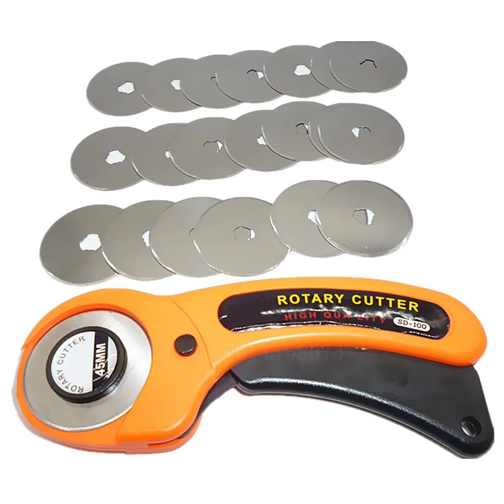 

45mm Rotary Cutter With 20pcs 45mm Rotary Cutter Blades Fits For Olfa Fiskar Clover Cut Cloth Fabric Paper Sewing Leather Craft