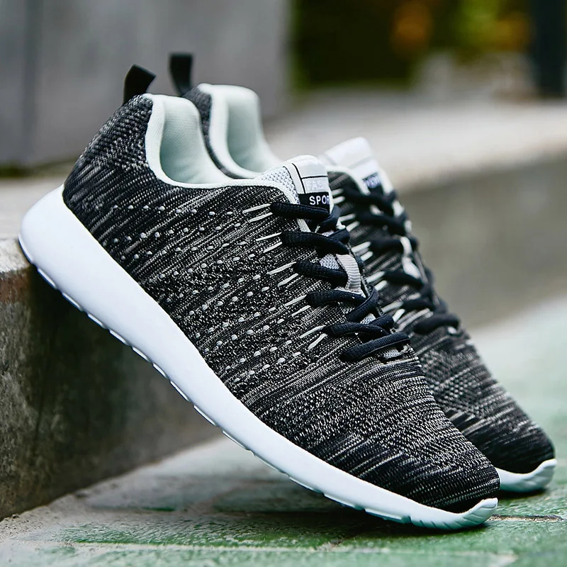 

Big Size Light Running Sports Shoes for Man Sneakers Lace-up Breathable Mesh Jogging Footwear Men's Walking Gym Athtetic Shoes