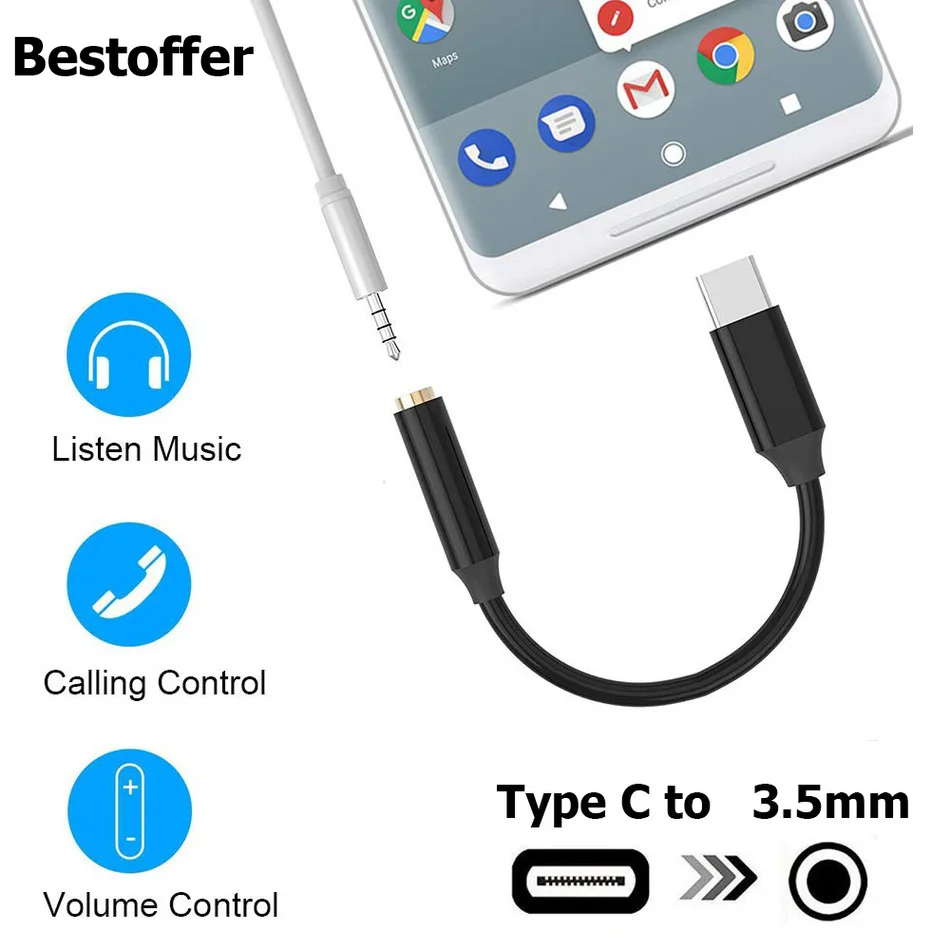 Универсальный адаптер для наушников с USB C на 3 5 мм AUX Кабель разъемом типа