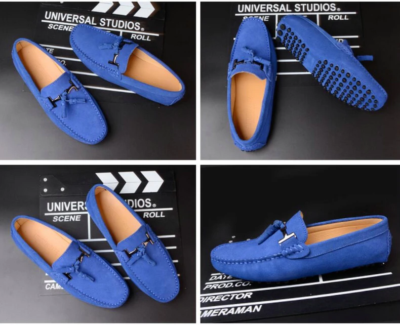 Mens Casual Shoe Loafers Genuine Leather Shoes Men Big Size 46 Driving Boat Shoe Slip-on Men Loafers Suede Shoes Dress 2019 New (19)