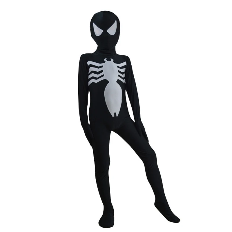 Черные и белые колготки с человеком-пауком для взрослых и детей, черные симбиотические колготки venom, zentai, 3D, цифровая печать, JQ-1250 - Цвет: Child style