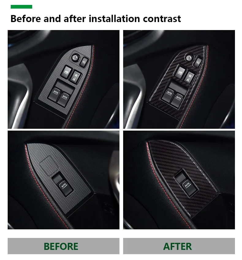 Airspeed for Subaru BRZ Accessories Subaru BRZ Stickers for Toyota 86 Carbon Fiber Interior Trim Car Window Switch Button Frame (2)