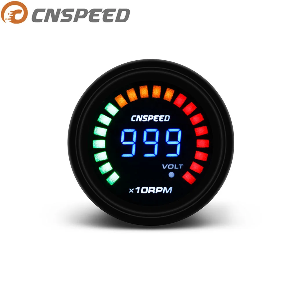 CNSPEED 2"52mm Car Auto Digital Tachometer Gauge 010000 RPM Meter 20