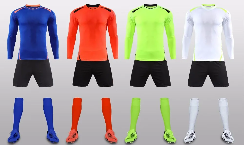 18 19 комплекты футбольные мужские и детские футболки с длинным рукавом Пустые для взрослых тренировочные игровые комплекты можно под заказ имя и номер QD009
