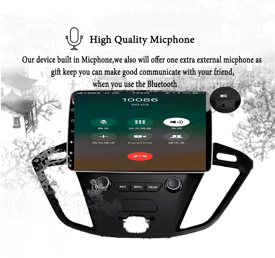 Cheap 2 Din 9 Inch Car DVD Player For Ford Tourneo/Transit 150/250/350/350 2013-2018 With 3/4G Radio GPS Navigation 1024*600 Head unit 5