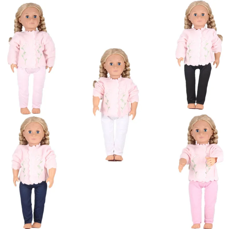 

45 cm Nenuco Doll Clothes Pink Knit Coat 5 Colors Pants Girl Doll Clothes For 18 Inch girl Doll Best Gift For Children