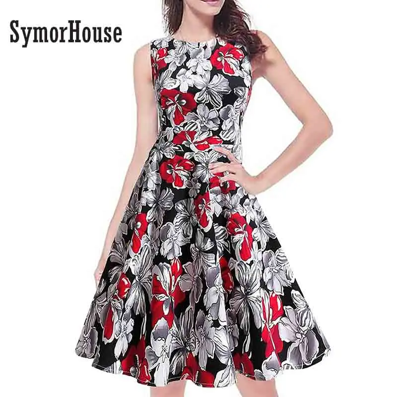 Women Vintage Dresses Rockabilly Swing Retro Rose Floral feminino vestido Ball Gown Party Prom Plus Size Cotton O-neck Dress plus-floral-dress : image Women Vintage Dresses Rockabilly Swing Retro Rose Floral feminino vestido Ball Gown Party Prom Plus Size Cotton O-neck Dress plus-floral-dress
