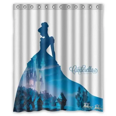 Custom Cinderella Cartoon Print Bath Curtain Decors 180x160 Cm High Custom Cinderella Cartoon Print Bath Curtain Decors 180x160 Cm High Quality Waterproof Shower On S