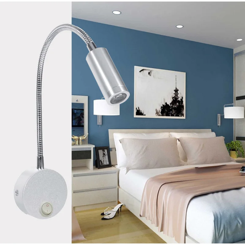  Modern LED Wall Lamp Flexible Hose 1W 3W Light Black Bathroom Mirror Study Fixtures Reading Header  - 33005969000