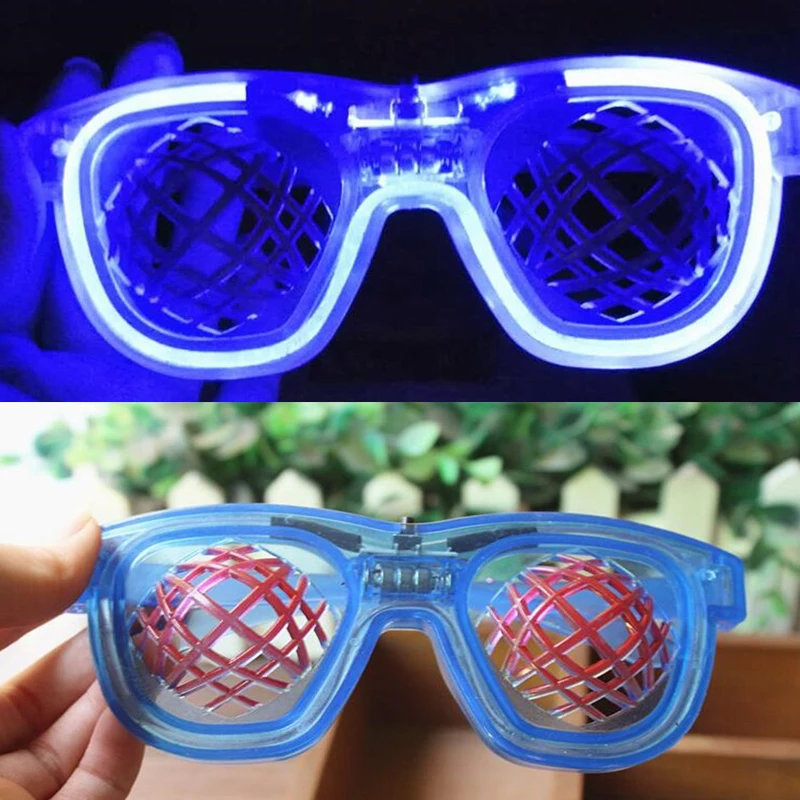 Творческий нерегулярные очки с мигающими светодиодами дети взрослые весело мигающий свет очки диско-бар Rave вечерние Хэллоуин Рождество