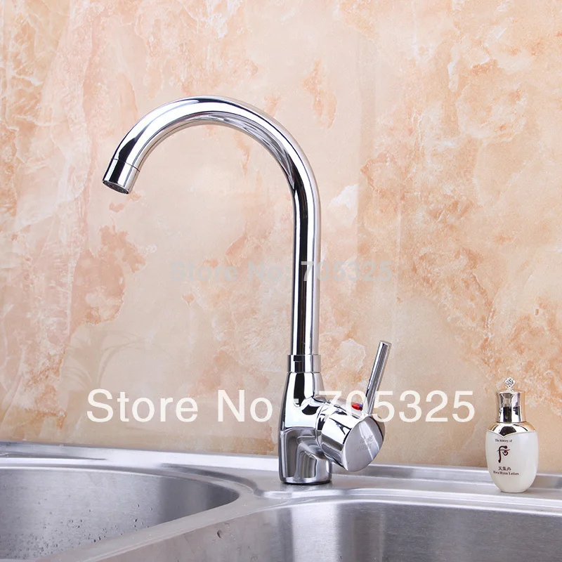 Classic Single Handle Hot &ampCold Waterfall Chrome Finish Kitchen Basin&ampSink Mixer Tap Brass Faucet AD-8053 | Обустройство дома