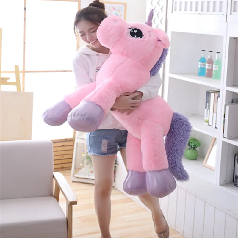 New Plush Pink Unicorn Toy Cute Large Lying&Standing Animal Doll Kids Appease Toys Sofa Sleeping