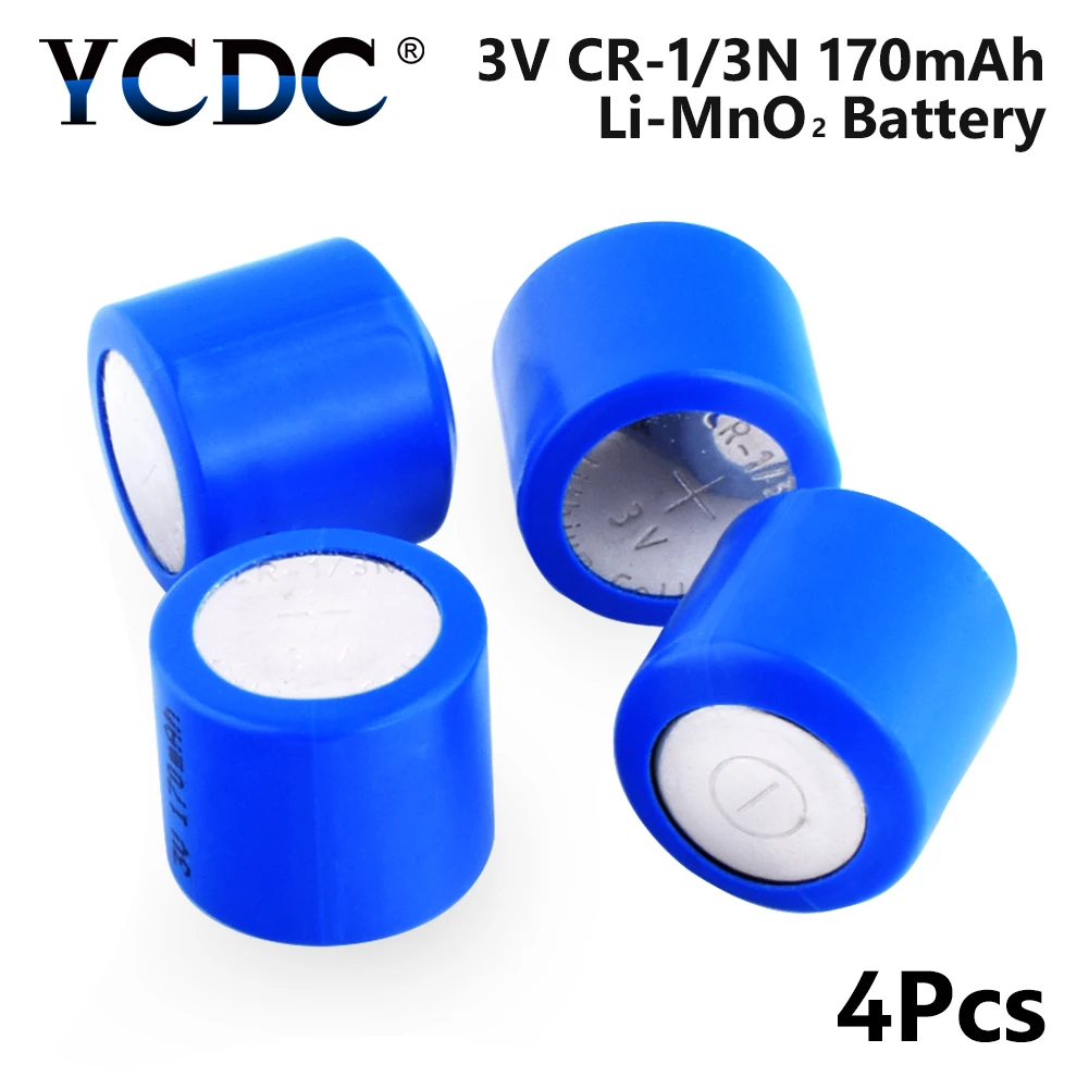

YCDC 4PCS 3V CR1/3N CR 1/3N Lithium battery cell 170mah 2L76 CR11108 DL1/3N 5008LC K58L LiMnO2 dry primary battery Watch Cell