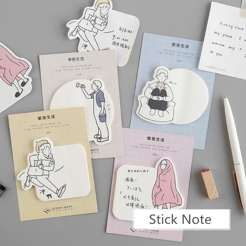 

Monochromatic Life Series Sticky Note Book Pleasant Holiday Memo Pad Planner Sticker Post Cute Office Stationery B008