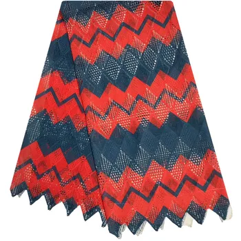 

Latest Hot Sale 2018 african lace fabrics high quality nigerian cord multi color cord lace guipure lace fabric for party dress