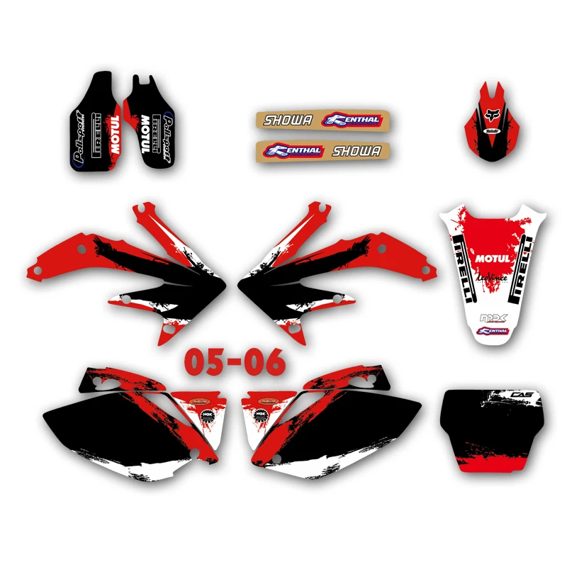 Графика и фоны наклейки Наборы для Honda CRF450 CRF450R 2005 2006 CRF 450 450R R|sticker kit|crf 450decal kit |