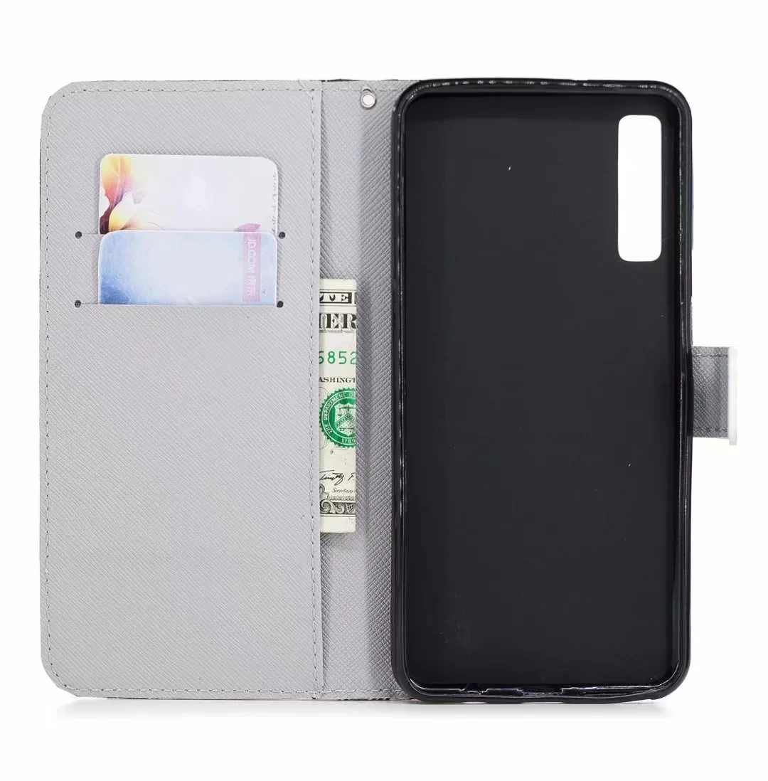 Кожаный чехол книжка с цветком для Samsung Galaxy M30s A10 A31 A41 A40 A50 A70 A20e A21s A30s A20s A51 A71 A01 M21 A20