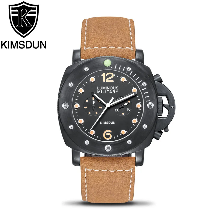 

KIMSDUN luxury Watch men's Watches Mechanical automatic watch leather strap casual sports watch Relogio Montre fashion brand Lea