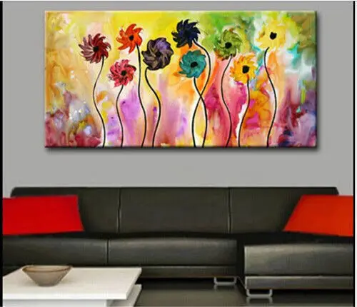 

MODERN ABSTRACT HUGE WALL ORNAMENTS OIL PAINTING CANVAS abstract sunflower (No frame)