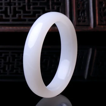 

Women Jade Stone Bracelets Drop Shipping Natural XinJiang White Nephrite Bangles Cuff For Women Engagement Dance Party Gifts