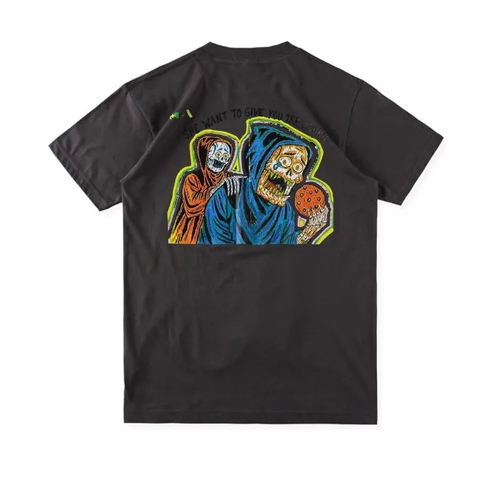 Мужская и женская футболка с изображением Трэвиса Скотта, футболки г. ASTROWORLD Tee Virgil Abloh cooperation style Tops Kanye West