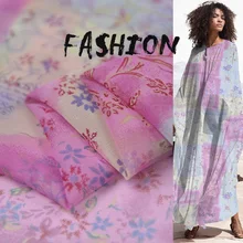 Элегантный цветочный шелк шифон жоржет Марля лоскутное платье юбка шарф ткань натуральный шелк 100 см* 114 см