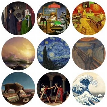 

20pcs 12~40mm Most Famous Art Paintings The Starry Night / The Scream / The Sleeping Gypsy Glass Cabochon Jewelry Findings