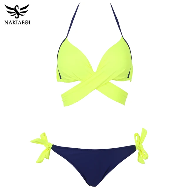 NAKIAEOI 2018 Seksowny bikini kobiety strój kąpielowy push up stroje kąpielowe Criss Cross Bandage Halter bikini Set Beach strój kąpielowy pływać nosić XXL tanie i dobre opinie Bikinis Set Nylon spandex Jednolity patchwork druk Wire Free 180073 Niska talia Pasuje do rozmiaru Weź swój normalny rozmiar NAKIAEOI 2018 Seksowny bikini kobiety strój kąpielowy push up stroje kąpielowe Criss Cross Bandage Halter bikini Set Beach strój kąpielowy pływać nosić XXL tanie i dobre opinie Bikinis Set Nylon spandex Jednolity patchwork druk Wire Free 180073 Niska talia Pasuje do rozmiaru Weź swój normalny rozmiar