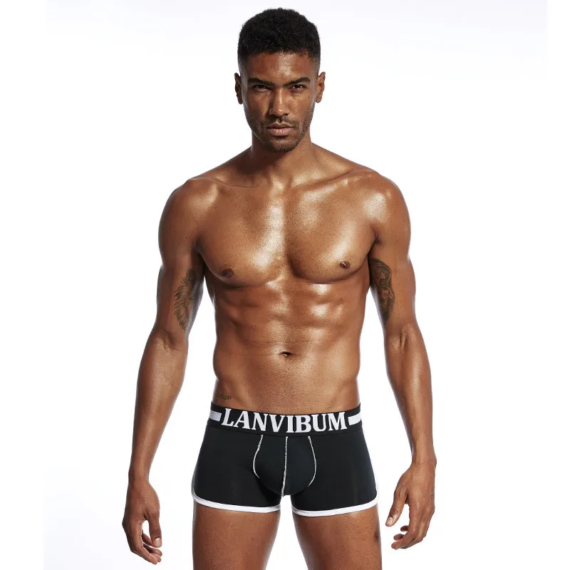 

Mens Underwear Cotton Big Short Breathable Solid Flexible Shorts Homewear Shorts Cueca Shorts Slips