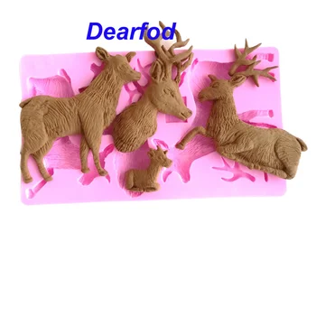 

18072403 Christmas Deer Silicone Fondant Mold Sugar Mold Chocolate Mold Cake DIY Decoration Tool