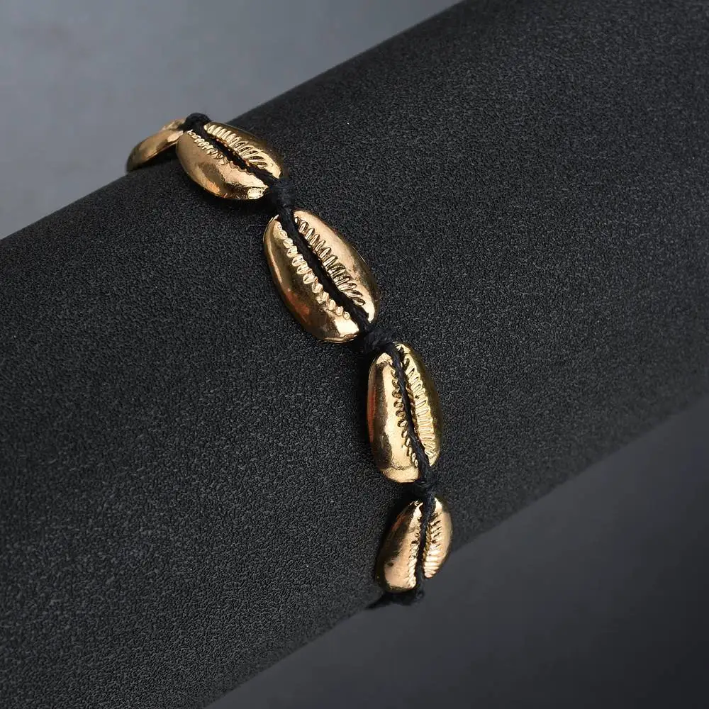 

Terreau Kathy Shell Bracelet Gold Cowry Shell Bracelets Bohemian Fashion Beach Natural Seashell Women Bracelets Jewelry