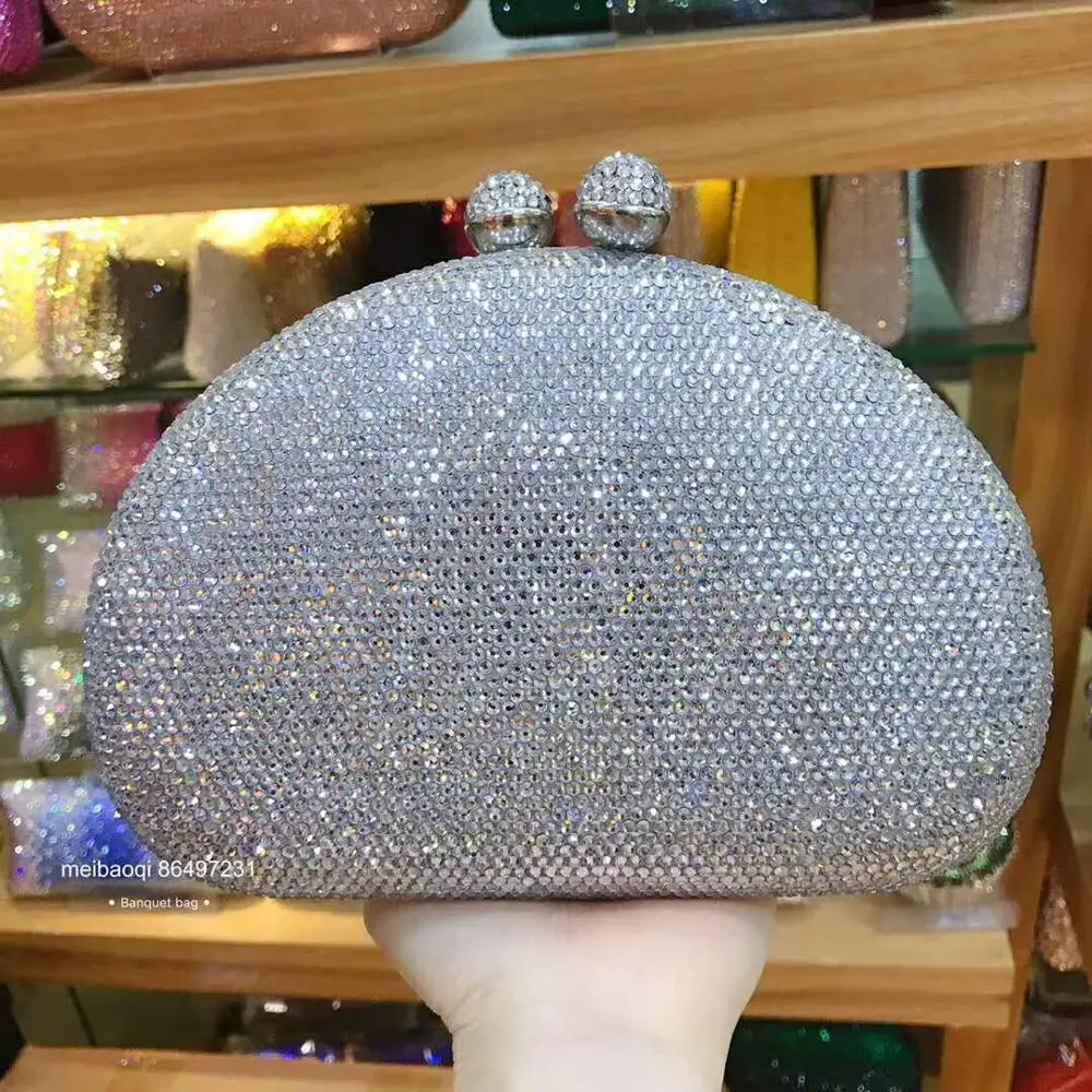 XIYUAN фиолетовый металлический клатч Minaudiere зеленый вечерний Кристалл сумки