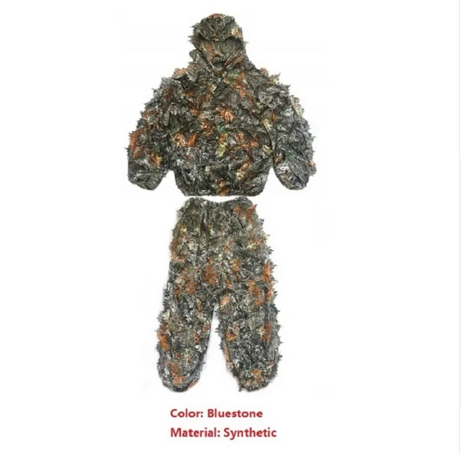 Для Мужчин's Bionic 3D листьев камуфляж ghillie Костюмы Снайпер Военная Униформа