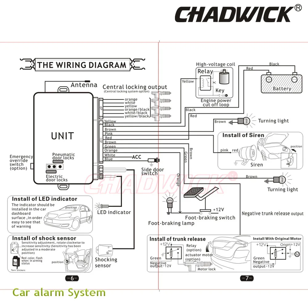 Новинка CHADWICK 8123 для Toyota#2 пустая Автомобильная сигнализация с ключом универсальная сирена односторонняя автоматическая система безопасности без ключа 4 кнопки quanlity